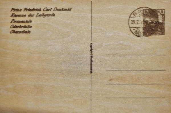 Postkarte aus Holz Frankfurt (Oder)