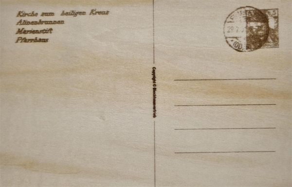 Postkarte aus Holz Frankfurt (Oder)